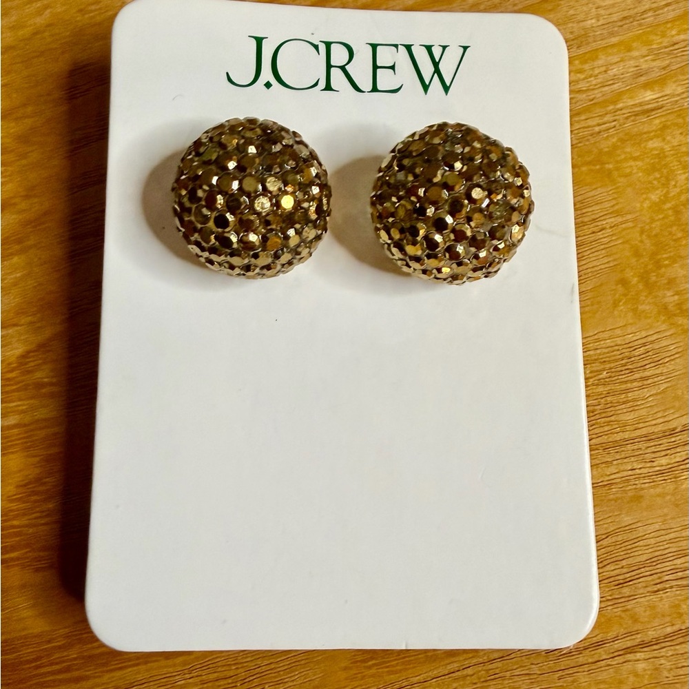 J.‎ Crew Gold Sequin Ball Earrings NEW